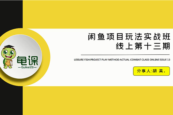 龟课:闲鱼玩法实战班第13期-百万资源网