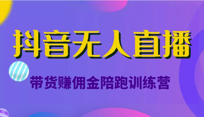 抖音无人直播带货赚佣金小白到大神陪跑训练营(价值6980元)-百万资源网