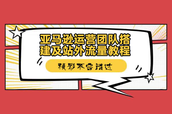 Amazon电商培训:亚马逊运营团队搭建及站外流量教程-百万资源网