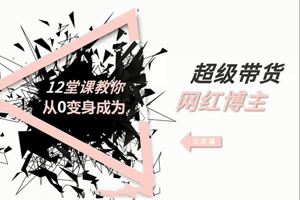 12堂课教你从0变身成为超级带货网红博主-百万资源网