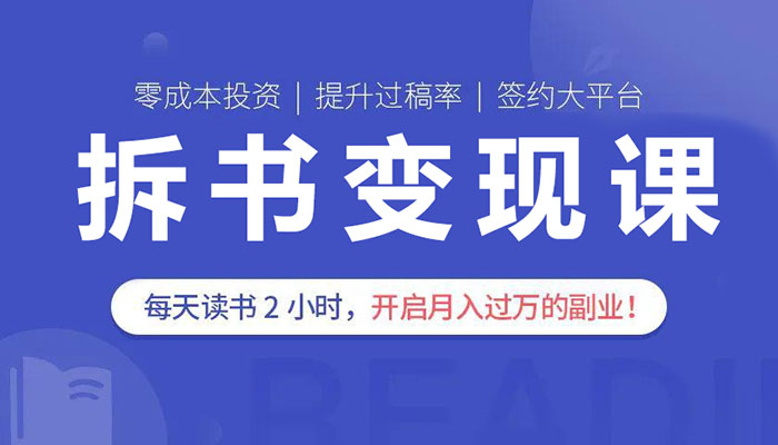 拆书变现课：轻松读书，稳赚大钱-百万资源网