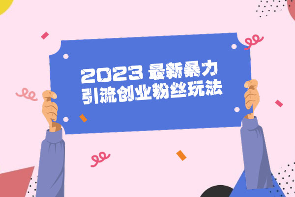 2023最新暴力引流创业粉丝玩法（视频+素材）-百万资源网