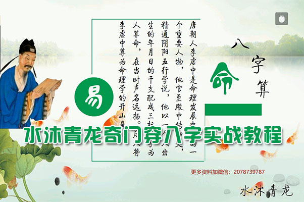 水沐青龙奇门穿八字实战教程-百万资源网